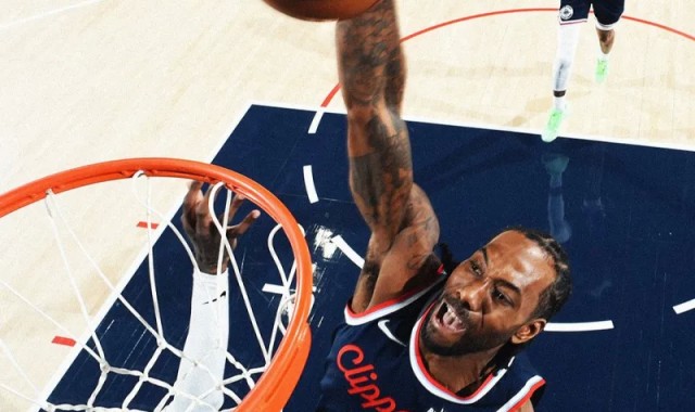 世界杯手机直播-战神卡归位！快船官方晒伦纳德今日的扣篮照与球迷分享